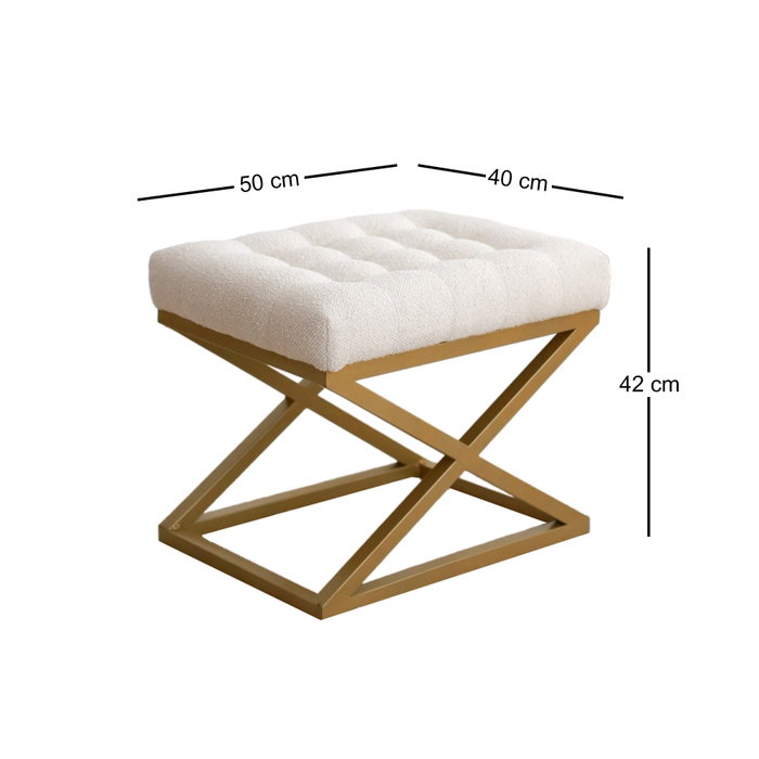 Atelier Del Sofa Puff de Terciopelo Crema Atelier Del Sofa Puff de Terciopelo Crema